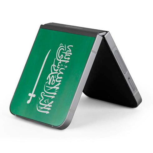 Saudi Arabia Flag Distressed Galaxy Z Flip6 Skin
